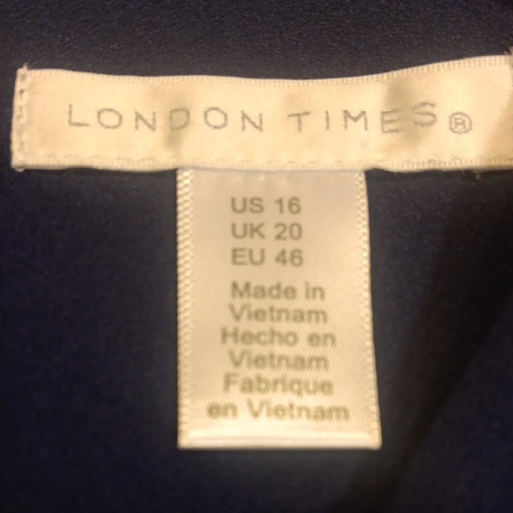 NWT! London Times Navy Polished Hem Sheath Dress with Jacket - Picture 8 of 12